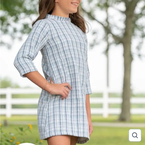 The Oaks Kate Blue Tweed Dress Size 10 - Picture 3 of 13